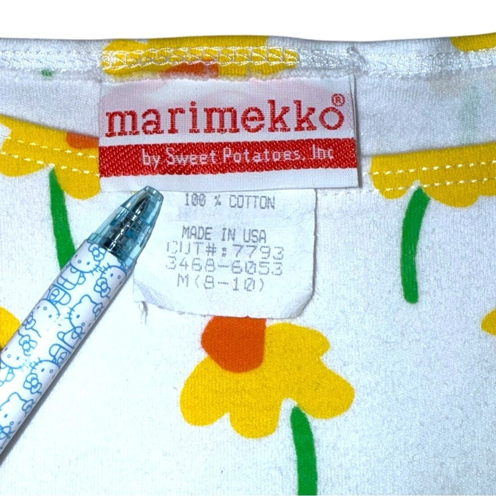 Vintage Marimekko by Sweet Potatoes Girls Floral Striped Tank Top M 8/10 - Picture 3 of 5